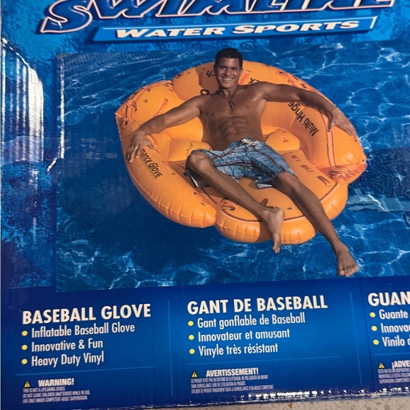 Men's Orange Inflatable Swim Glove - Picture 5 of 8